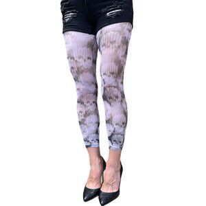 Gray Skulls Illusion Footless Tights: Knitted Halloween Hosiery